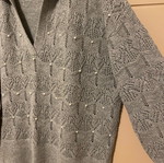 Attrattivo gray sweater with pearls like new, oversized L-XXL