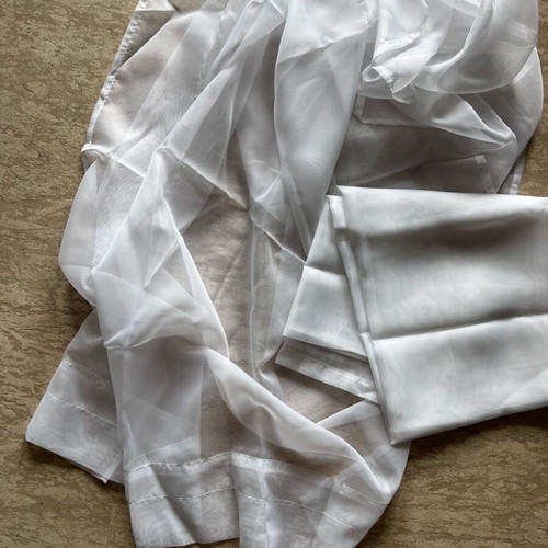 Set of white curtains new, thin