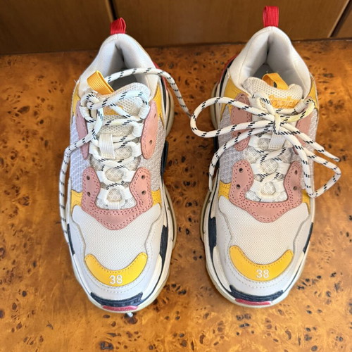 Balenciaga Triple S Low Top Sneakers, size 38, white multi