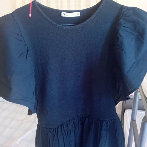 ZARA Black Dress Medium Like New With Unique Sleeve