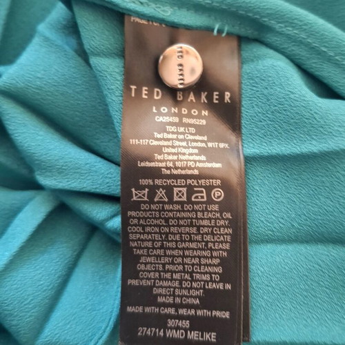 Ted Baker satin dress new with label, bright green, halterneck