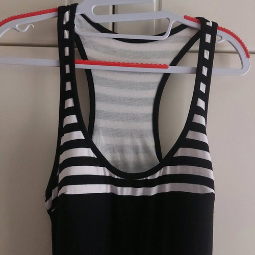 Elastic maxi cotton dress like new, size XS/S, black and white