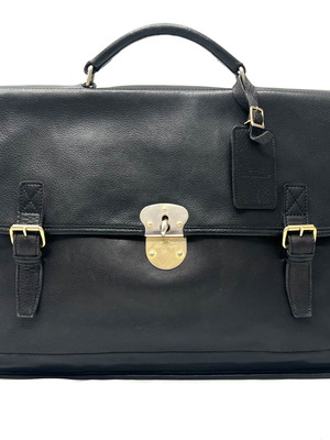 Longchamp черен кожен портфейл употребяван с леки следи от употреба