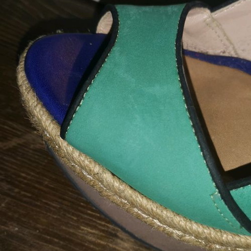 Schutz wedge sandals used, multicolor, size 38