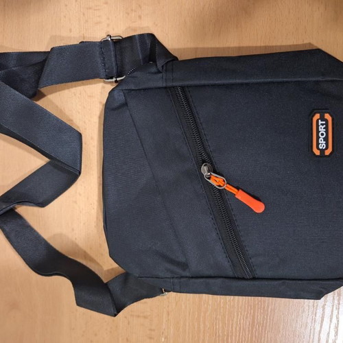 Modern men's bag new, black and orange