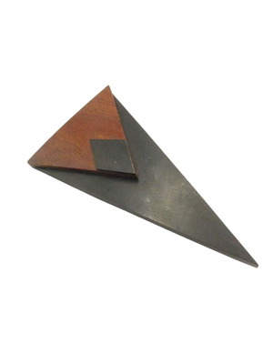 Vintage Art Deco style brooch from the 70s, like new, wood