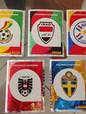 FIFA World Cup 2026 collectible stickers new, Panini foil team badges