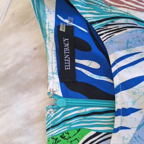 Ellen Tracy summer dress XL used like new, floral blue and green