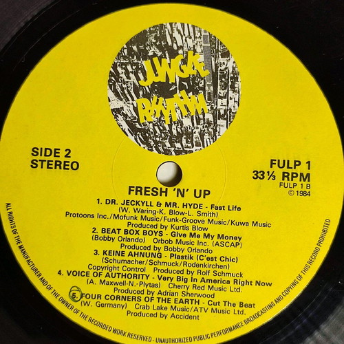 Fresh 'N' Up vinyl used, electronic music, 1984 UK edition