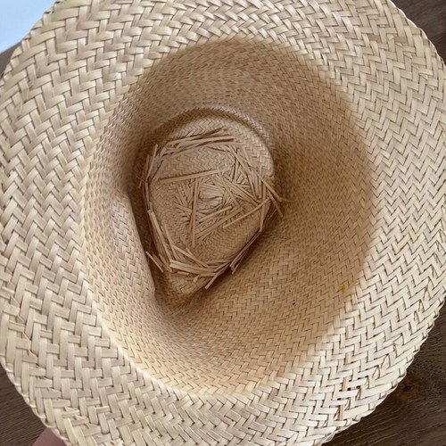 Handmade straw hat like new, beige size M