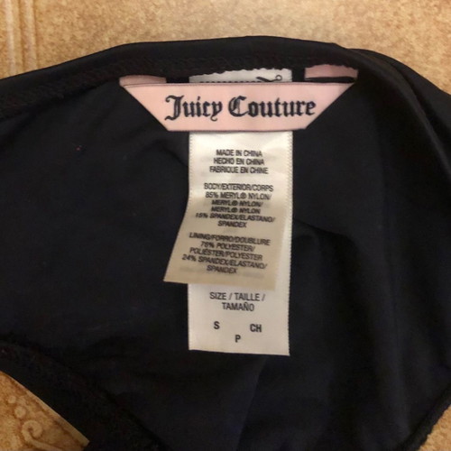 Juicy Couture Miss Divine Hearts Button Bikini like new, black