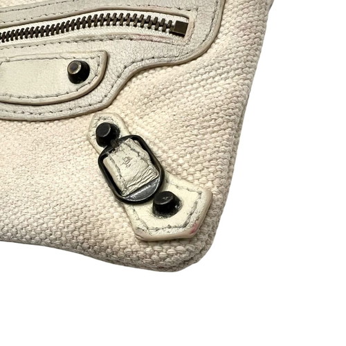 Balenciaga City cloth coin wallet used, beige