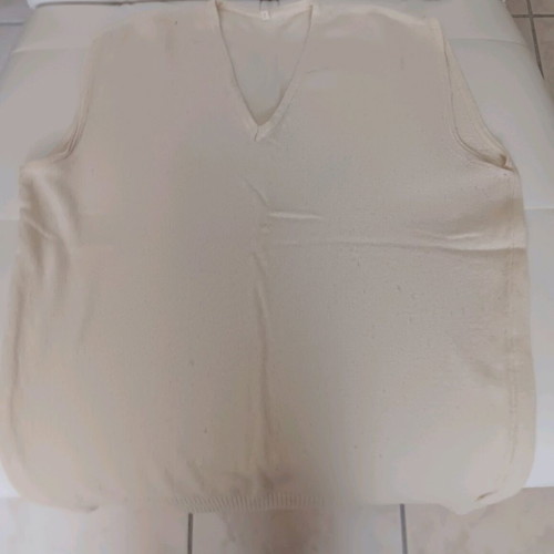 Men's cardigan used, size L, beige, 80% wool