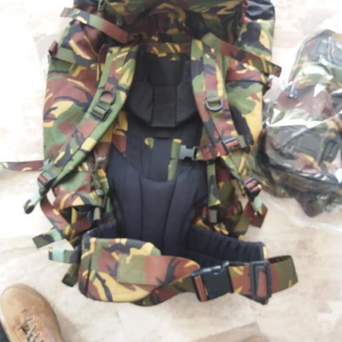 Lowe Alpine DPM Infantry Bergen Backpack used with adjustable straps and side pouches