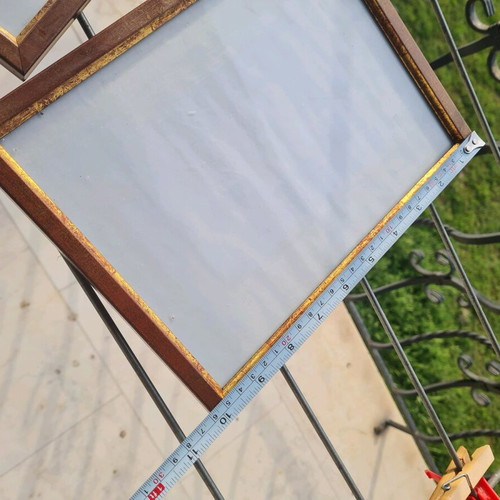 Wooden photo frames with gold details like new, set of 2, 20x27 cm