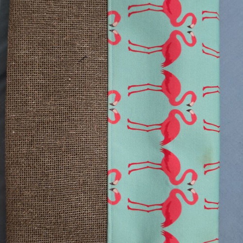 Handmade handbag with flamingo print