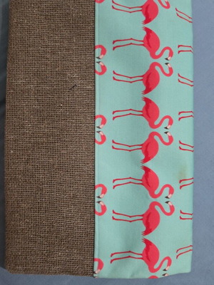 Handmade handbag with flamingo print