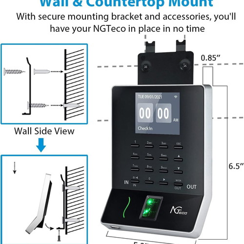NGTeco Time Clock W2 Fingerprint Attendance Terminal new