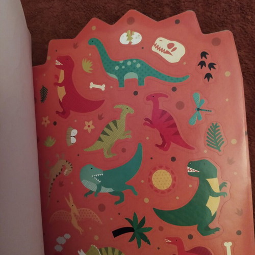 Dinosaurs Coloring Book with Stickers Petit Collage new