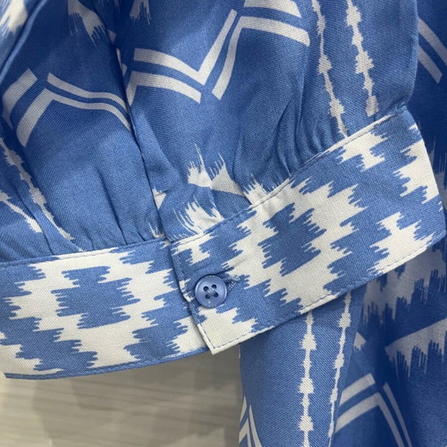 Beach dress new, blue with nice pattern, size L