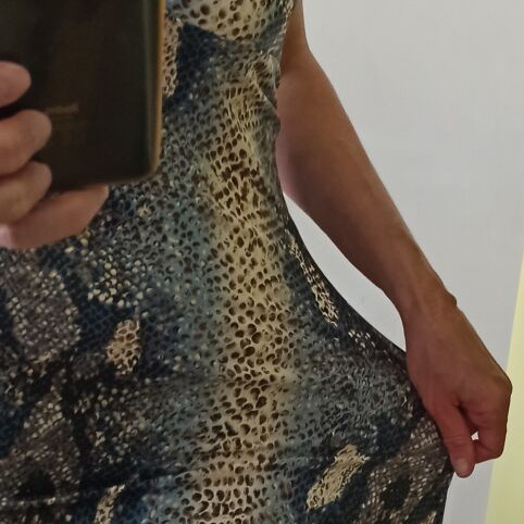 Snake Print Backless Dress like new, sizes S/M