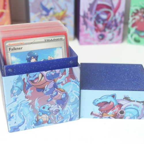 Pokemon Deck Box Blastoise Evolution 3D Printed New