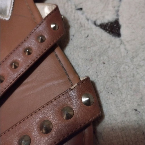 Boho-Chic sandals used with studs and ankle strap brown