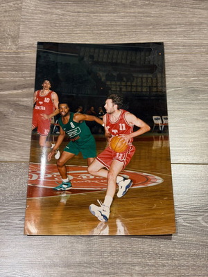 Collectible rare large 90s Olympiacos basketball photo new