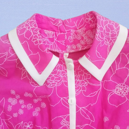 Pink summer shirt 90s deadstock, small, Cyprus made