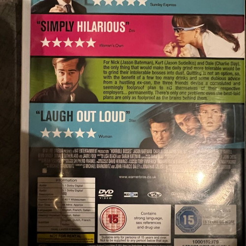 Horrible Bosses DVD movie like new
