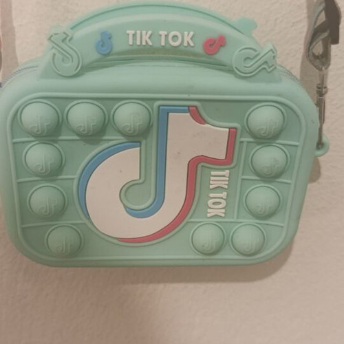 Popit TikTok Silicone Shoulder Bag like new, turquoise