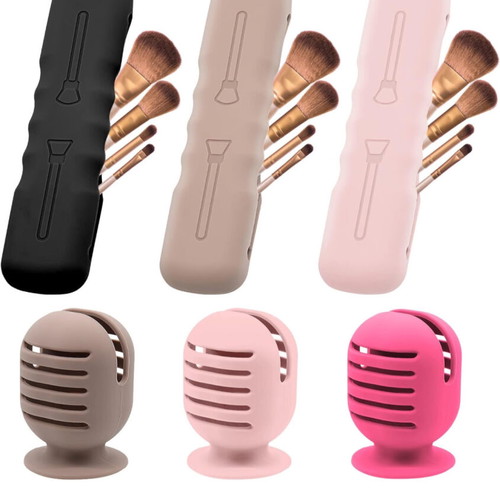 Makeup brush and sponge cases set new silicone