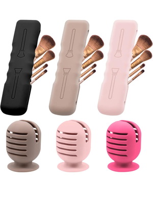 Makeup brush and sponge cases set new silicone