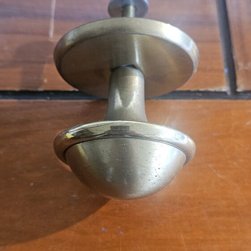Vintage brass door knobs used, set of 2 with extra non-solid knob