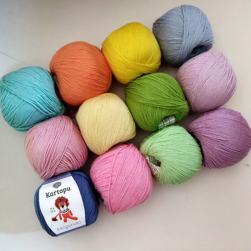 Kartopu Amigurumi knitting yarn set 12 pieces new cotton and acrylic