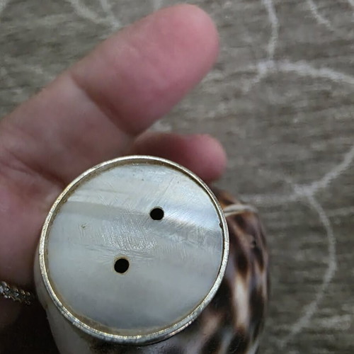 Salt and pepper set made of natural shell like new