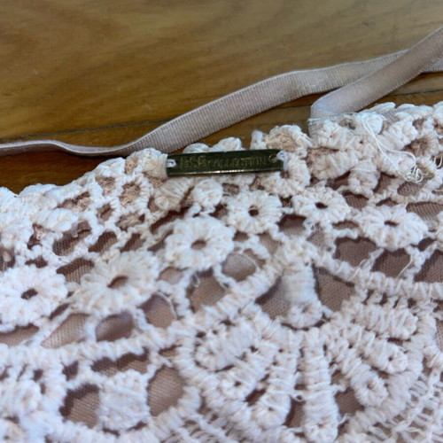 Bsb lace boho style bustier top used, beige, size L
