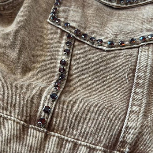 Set Denim jacket and skirt Newtendy with strass, like new