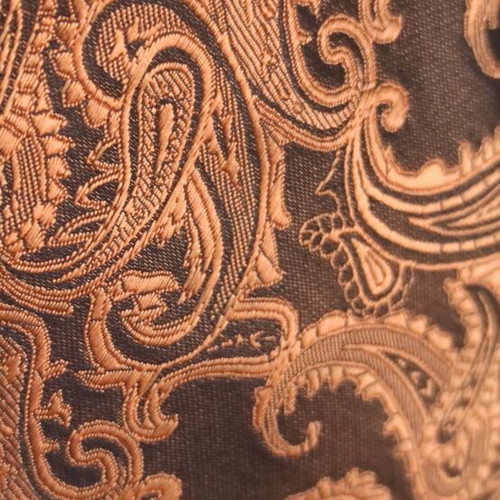 Silk paisley tie new, 162 cm length, copper color