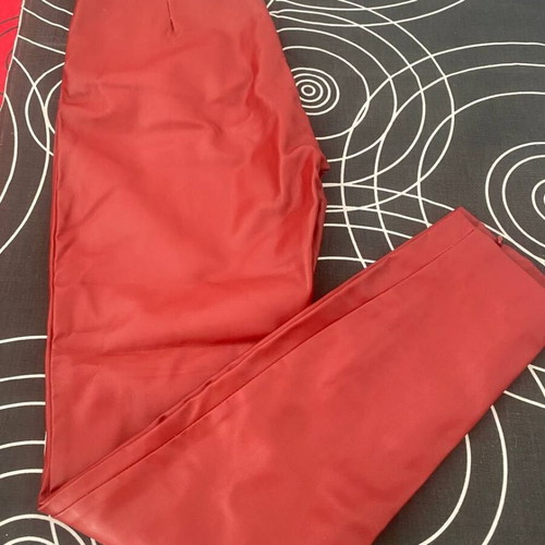 Zara red faux leather pants size S like new