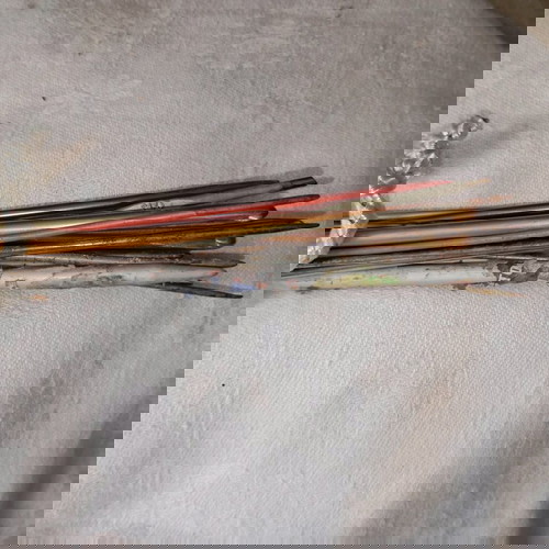 Βελόνες και βελονάκια πλεξίματος σαν καινούργια, ρετρό μεταλλικά και αλουμινένια μοντέλα