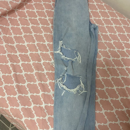 Pink Woman jeans with rips, blue, size M / 38 / 10
