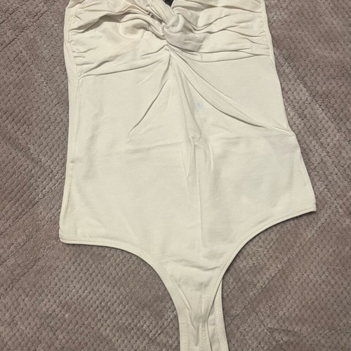 White strapless bodysuit small used