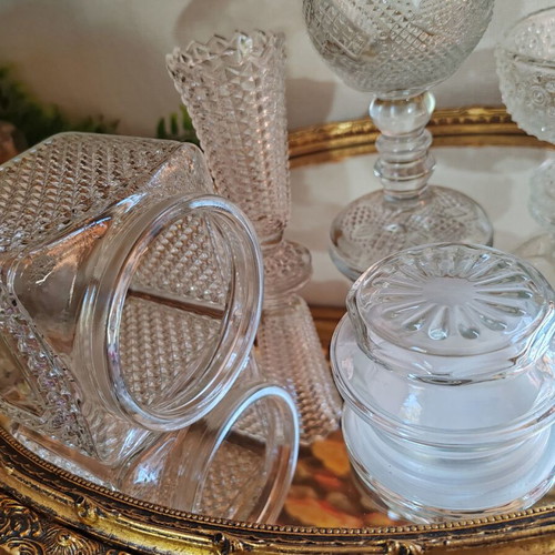 Vintage glass lot with Avon, Anchor Hocking, Grapponia bowl, Soliflore vase