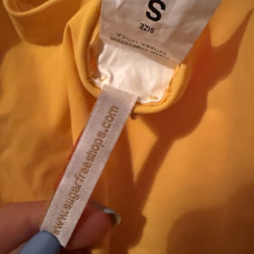 SugarFree one-piece swimsuit like new, size S, yellow and orange