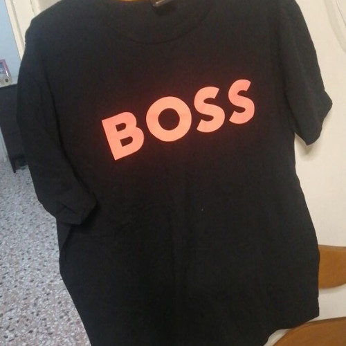 Boss unisex t-shirt, size XL, black and orange
