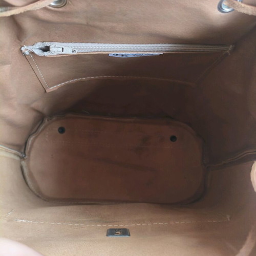 Handmade gold leather backpack new from Greek workshop