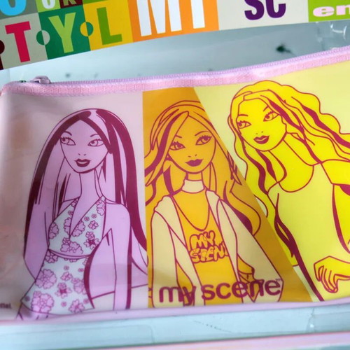 My Scene school set spiral notebook pencil sharpener eraser new