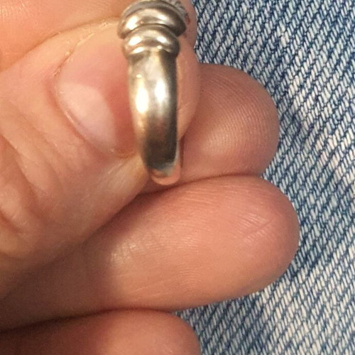 Silver gold ring 950 silver with 14K gold used, size 57