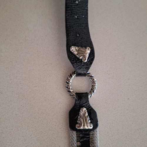 Berge belt like new, black and silver, size 100